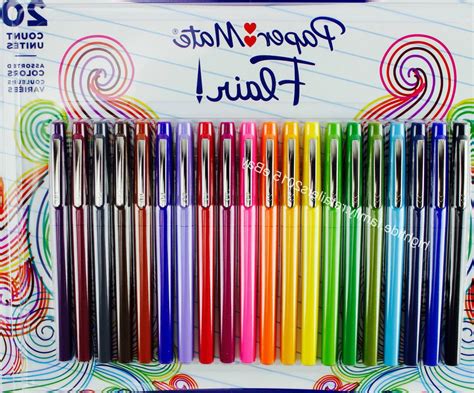 Paper Mate Flair Pens, Assorted Colors, 20