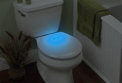 Sharper Image Round Motion-Activated LED Nightlight Toilet Seat ...