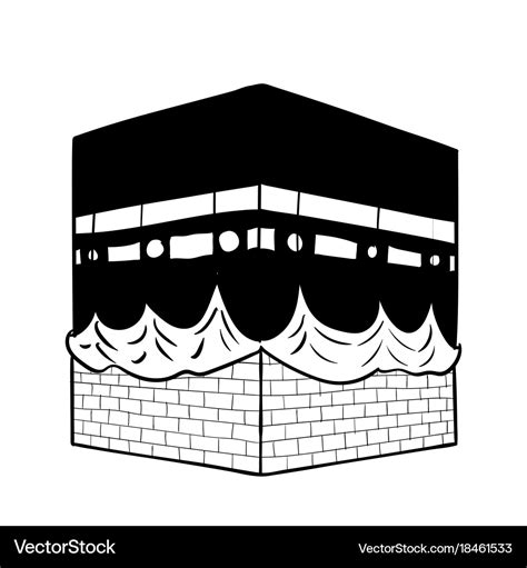 Hand drawing kaaba of mecca Royalty Free Vector Image