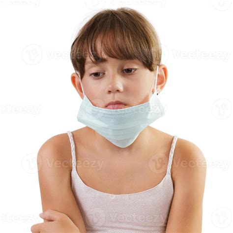 Sad girl in a medical mask 3424176 Stock Photo at Vecteezy