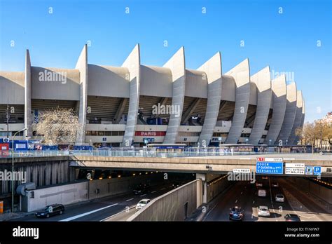 The Parc des Princes stadium, home stadium of the Paris Saint-Germain ...