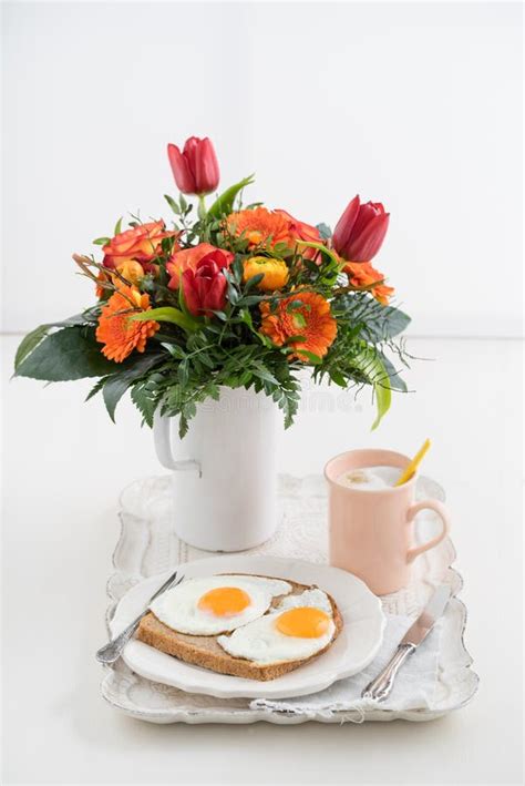 Breakfast with flowers stock image. Image of tulips, nobody - 49709251