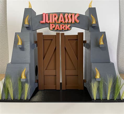 Jurassic Park Entrance Gate With Flickering Flames and Full - Etsy Australia