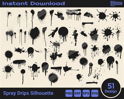 Spray Drips Silhouette, Spray Paint Svg, Paint Svg, Spray Splatter Svg ...