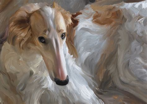 Large original oil painting Borzoi art Borzoi painting | Etsy