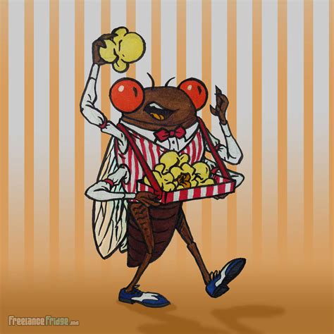 Cartoon Cicada Bug Popcorn Salesman – Freelance Fridge- Illustration ...