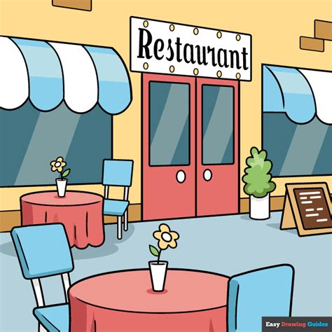 How to Draw a Restaurant - Really Easy Drawing Tutorial