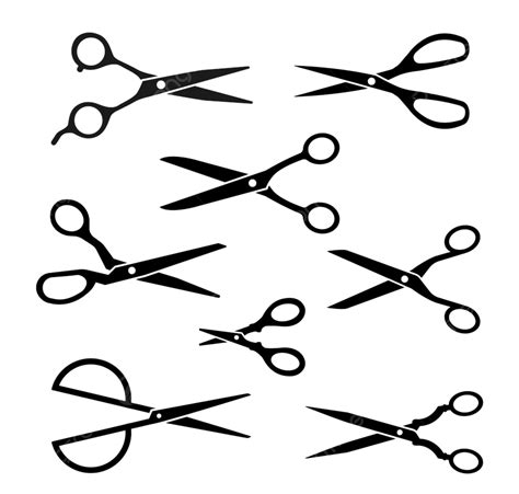 White Scissors Clipart Hd PNG, Collection Of Scissors Vector Black Color On White Background ...