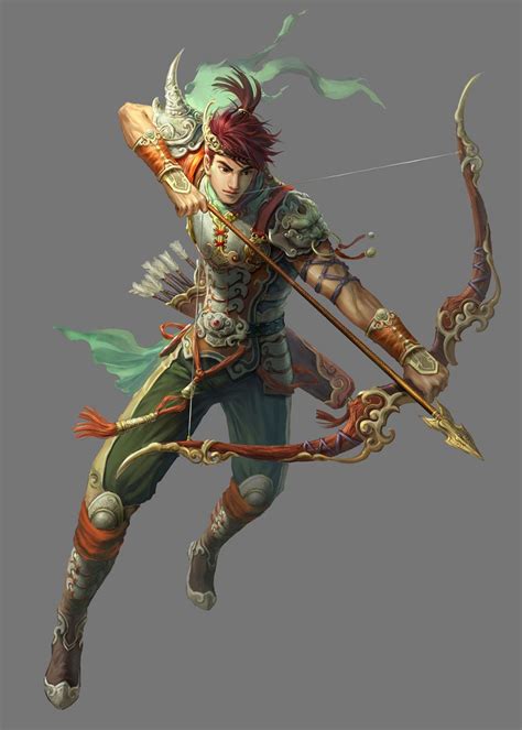 Male Archer Bow Arrows Quiver Fighter Ranger Rogue - Pathfinder PFRPG DND D&D d20 fantasy ...