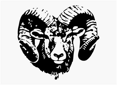 Ram Head - Rams Head Black And White, HD Png Download - kindpng