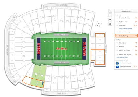 Ole Miss Vaught Hemingway Stadium Seating Chart