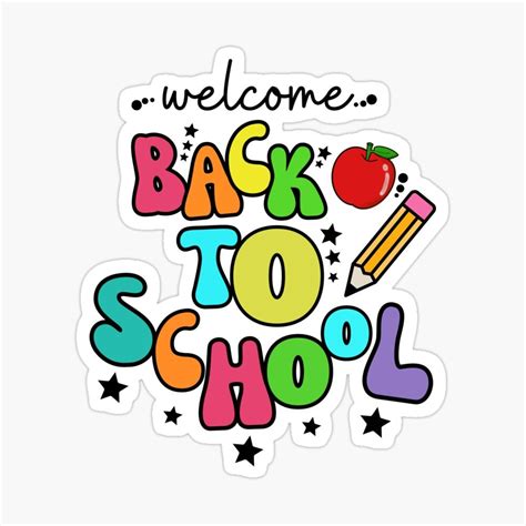 Welcome Back To School, Stickers, Retro, Retro Illustration, Decals