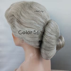 Mrs. Doubtfire Wig .. Color Choice Old Lady Wig .. Bun Wig .. Gray or ...