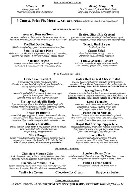 11S brunch menu | Eleven 11 South Fine Dining Restaurant Jacksonville Beach, Florida