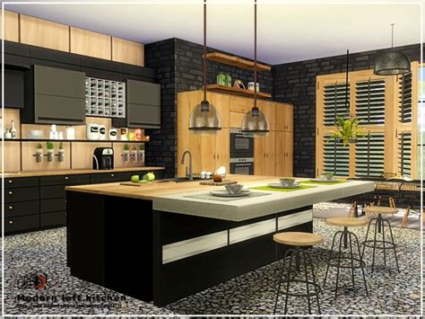 Danuta720's Modern loft kitchen | Modern loft kitchen, Sims 4 kitchen, Loft kitchen