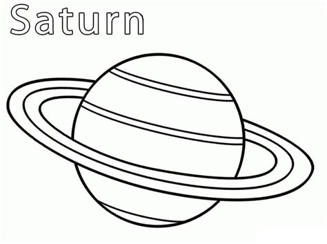 Planet Saturn 2 Coloring Page - Free Printable Coloring Pages for Kids