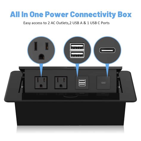 Buy Pop Up Power Strip with USB C Ports, Recessed Power Grommet Outlet Hub Connectivity Box, Pop ...