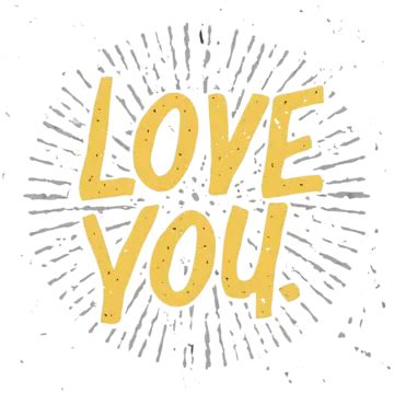 Love You Typography Yellow, Love You, Typography, Yellow PNG ...