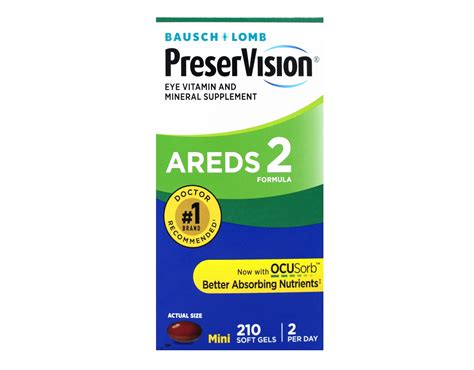 PreserVision AREDS 2 by Bausch + Lomb - 210 Count Mini Soft gels, Eye Vitamin and Mineral ...