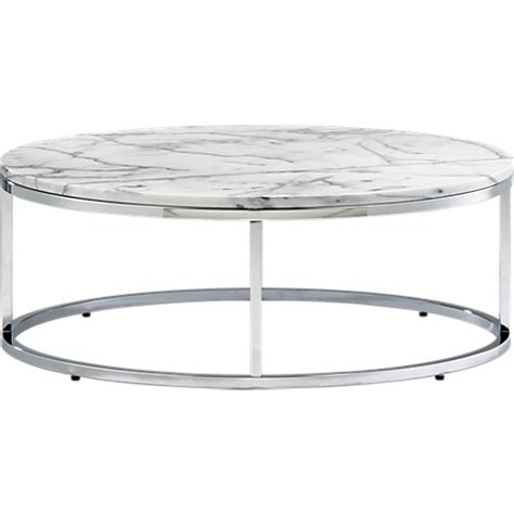 smart round marble top coffee table in accent tables | CB2, $329 Round Marble Table, Marble Top ...