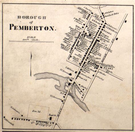 Pemberton Borough: 1858 Map of Pemberton Borough