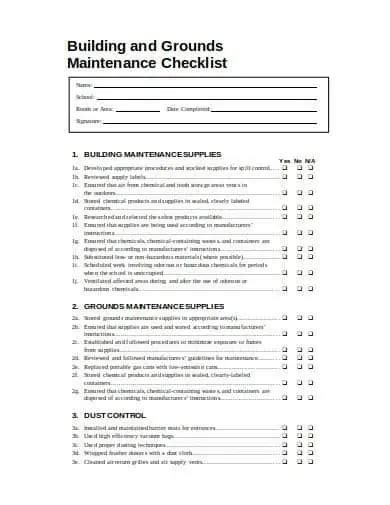 3 Free Facility Maintenance Checklist Templates Word | Free Nude Porn ...