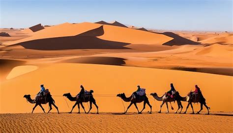 Premium AI Image | Camel Caravan in the Sahara Desert