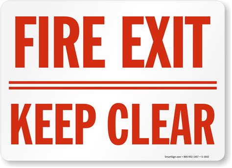 Fire Exit Keep Clear Signs, Fire and Emergency Signs, SKU: S-1642