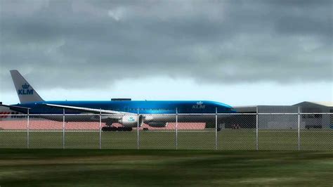 KLM 777-300 Take-Off at Amsterdam Overcast Weather - YouTube