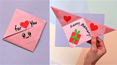 Easy Happy Birthday Origami Envelope | DIY Letter Folding Ideas | Origami Cards For Birthday ...