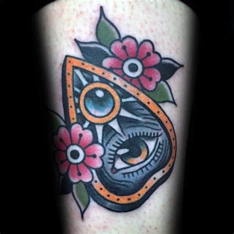 40 Planchette Tattoo Designs For Men - Ouija Board Ink Ideas