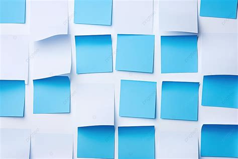 Blue Post It Notes Resting On The White Background, High Resolution, Missing, Memo Background ...