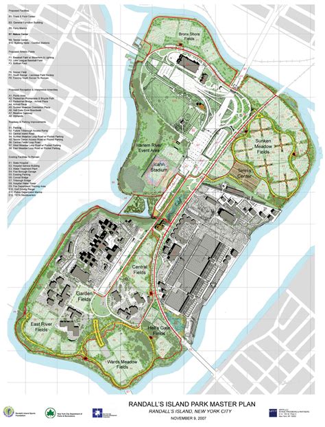Mapa de Planeación del Parque Randall's Island | Randall's Island Park Master Plan Map | Mapas ...