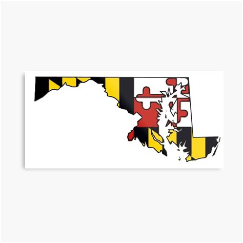 "Maryland flag state outline " Metal Print by artisticattitud | Redbubble