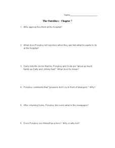 The Outsiders: Chapter 7 Lesson Plan for 7th - 10th Grade | Lesson Planet