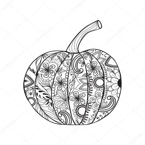 Zentangle Pumpkin Coloring Page