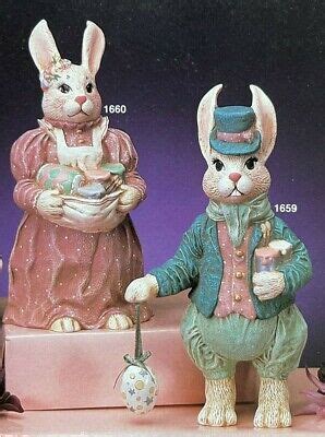 VINTAGE KIMPLE CERAMIC MOLD #1659 & 1660 DRAPED MR. RABBIT & DRAPED MRS. RABBIT | eBay