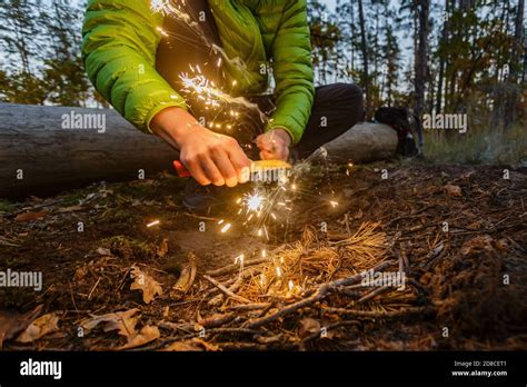 Making fire flint hi-res stock photography and images - Alamy