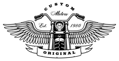 Vintage motorcycle with wings on white background 539075 Vector Art at ...