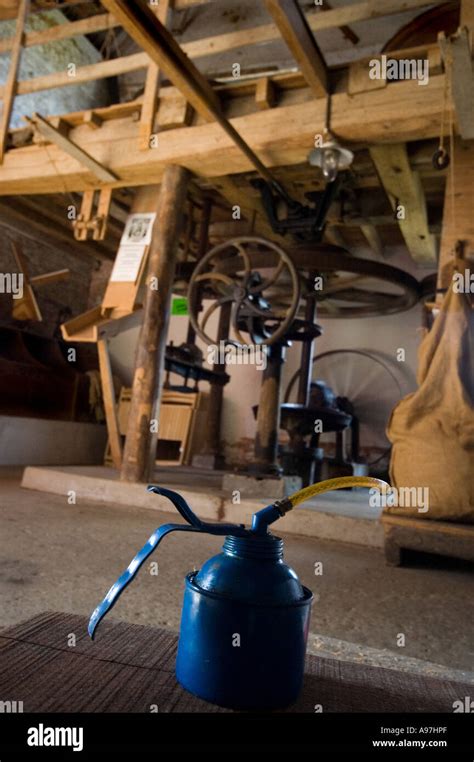 Shot of the interior of a water mill Stock Photo - Alamy