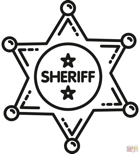 Sheriff Badge coloring page | Free Printable Coloring Pages