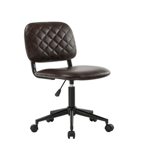 Porthos Home Kato Swivel Office Chair With PU Leather Upholstery, Low ...