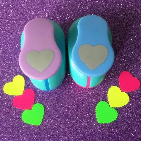 Large size Heart and Wave Heart Shape 1 inch hole punch set love Puncher Crafts Scrapbooking DIY ...