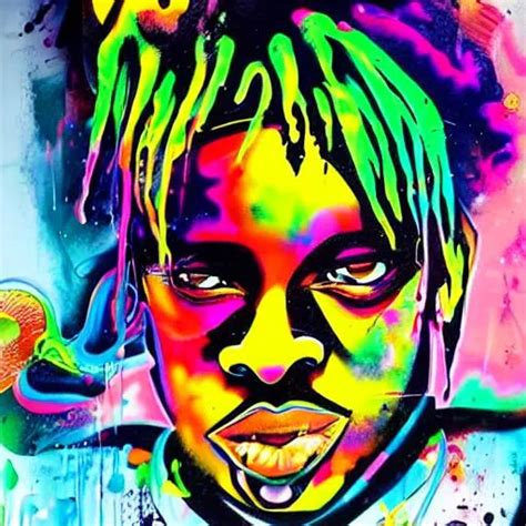 Juice WRLD graffiti art, splash art, street art, spr... | OpenArt