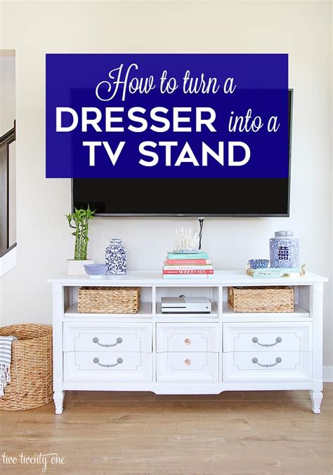 How to Turn a Dresser Into a TV Stand {DIY} - Two Twenty One