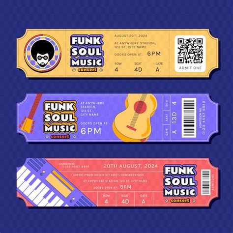 Free Vector | Concert ticket template set