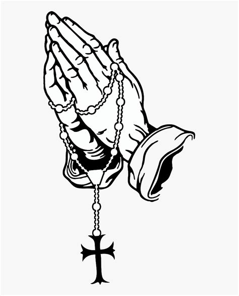 Praying Hands Png - Praying Hands With Rosary Clipart, Transparent Png ...