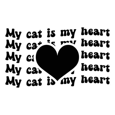 Cat Quotes Typography Black and White for print 15571660 Vector Art at ...