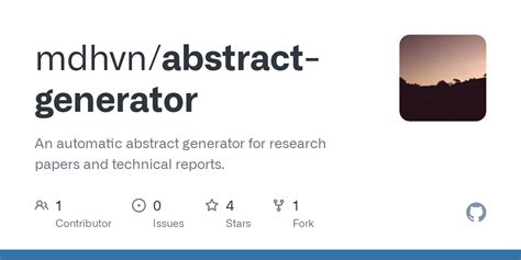 GitHub - mdhvn/abstract-generator: An automatic abstract generator for research papers and ...