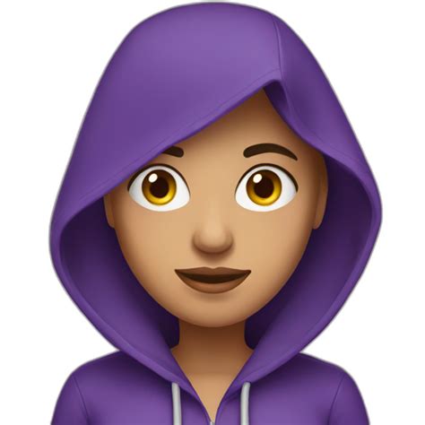 Armenian Woman with purple hoodie and with a snake tongue | AI Emoji Generator